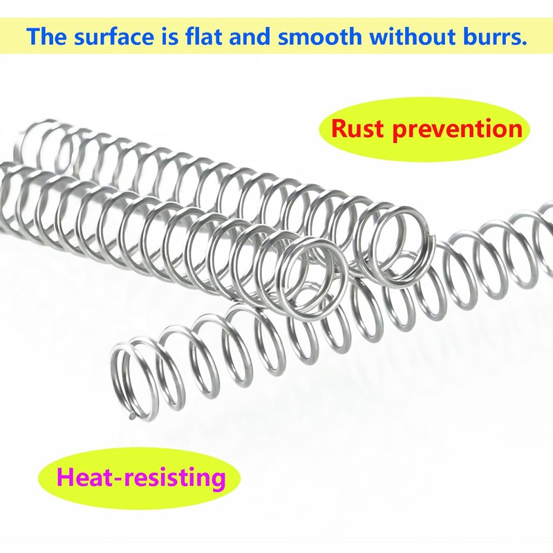 Qrity 10Pcs Coil Extended Compressed Spring, Compressed Springs, Stainless Steel