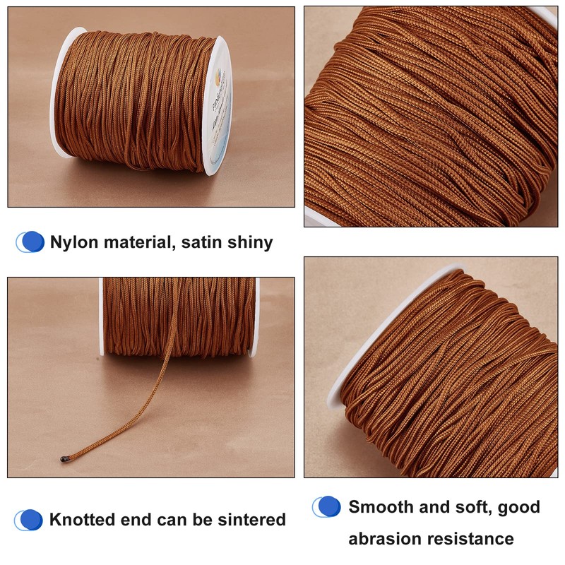 PH PandaHall 1.5mm 100 Yards Kumihimo Macrame Thread, Nylon Braided