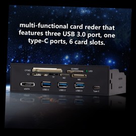 STW 5.25" Internal Card Reader Media Multi-Function Dashboard PC Front Panel Type-C USB 3.1 USB 3.0 Support CF MD XD M TF M2 MS VCXN