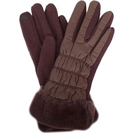 SNUGRUGS Womens Cosy Cold Winter Glove/Gloves with Super Soft Faux Fur Trim - Brown