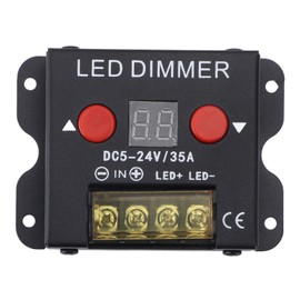 LED Light Strip Dimmer DC 5‑24V 35A PWM Dimming Controller with Digital Display Metal Shell for Home Commercial Use