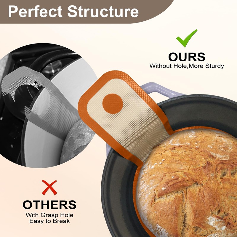 Silicone Bread Sling for Dutch Oven,2 Sizes Non-Stick & Odor-Free