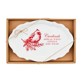 Mud Pie Cardinal Sentiment Tray, 6 1/2" x 10", WHITE