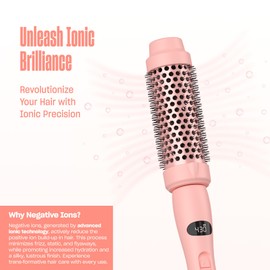 Bekind Twist Pro Thermal Brush - 1.5 Inch Versatile Heated Round Hot Air Brush, Effortless Blowout Curling Hair Styling Tools, Negative Ion Blow Out Hot Round Brush, 20s Fast Heats (Peach)
