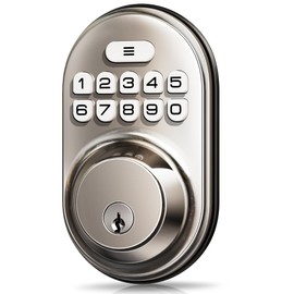 Veise Keyless Entry Door Lock, Electronic Keypad Deadbolt, Keyed Entry, Auto Lock, Anti-Peeking Password, Back Lit & Easy Installation Design, Satin Nickel