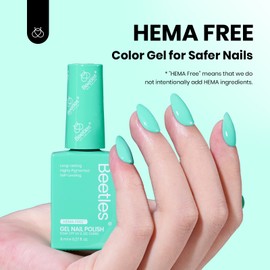 Beetles Gel Polish Hema Free Cascade Green Gel Nail Polish Soak Off Uv LED Nail Lamp 8ml DIY Home Manicure Salon Gift for Women Island Reverie