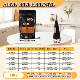 FITIMOR Mylar Bags for Food Storage, 100 Pack Smell Proof Bag with Window, Resealable Bags for Small Business, Candy Bags, Dog Treat Bag, Bakery Packaging, Stand Up Pouch (3.5"x5.5")