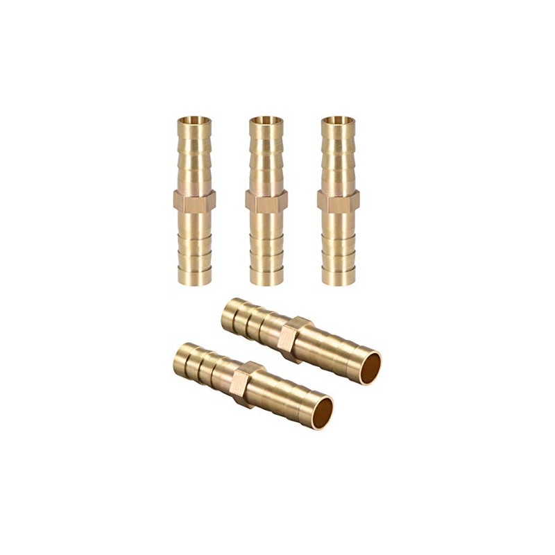 sourcing map 8mm or 5/16" ID Brass Barb Splicer Fitting,Straight