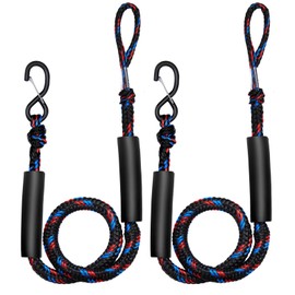 Dock Lines, Sportneer Bungee Dock Lines for Boats Boat Dock Lines 2 Pack Boat Accessories Dock Rope with Stainless Steel Hook Clip for Jet Ski Kayak Pontoon Seadoo Canoe Fishing Boats Mooring Anchor