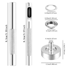 XINYUICEAN Kit de Herramientas de Ojales, Kit de Ojales Metálicos, Arandelas de Ojales Ojales y Arandelas Kit de Ojales Ojales de Metal para Lonas Toldos Ropa Cortinas Piel Cinturón Zapatos (400Pcs)