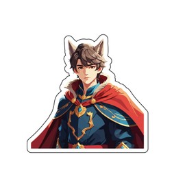 Set of 3 - Anime Fantasy Character Die-Cut Vinyl Sticker Decal, Red Cape Design,SUV, Van, Window, Bumper, Wall, Laptop, Tablet, Cup,Tumbler Or Any Smooth Surface