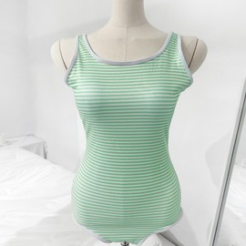 Women's Striped One-Piece Triangle Monokini Swimwear for Summer Resort Pool Size 2 2ea