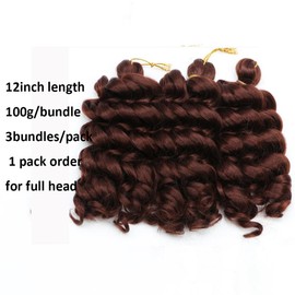 Short Bob Boho Hairstyle Italian Curl Synthetic Crochet Hair French curl Box Braiding Boho Hairstyle For Black Woman 12inch 300gram Full Head Short Curly Braiding Hair Extension (#33)