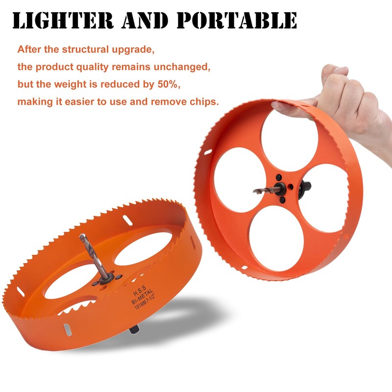 VIKITON 7.5 Inch Hole Saw with Arbor for Metal Wood
