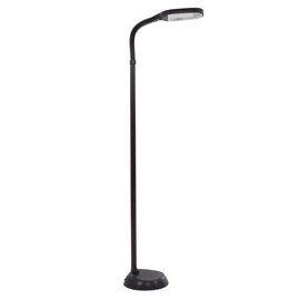 Lavish Home Adjustable Floor Lamp - Full Spectrum Natural Sunlight Lamp with Bendable Neck for Reading, Craft, Studying, and Esthetician Light - (Black)