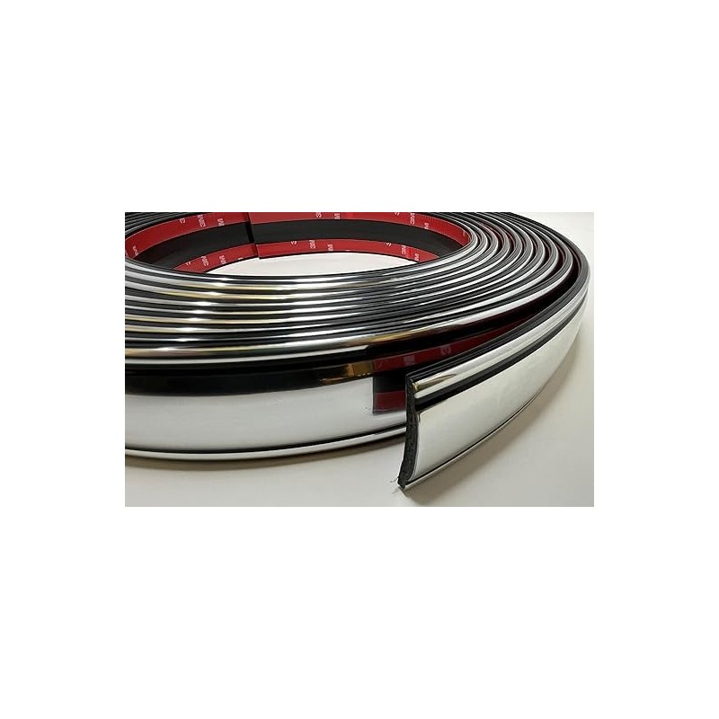 2 1/4" Black and Chrome Body Side Molding (Chrome, 50