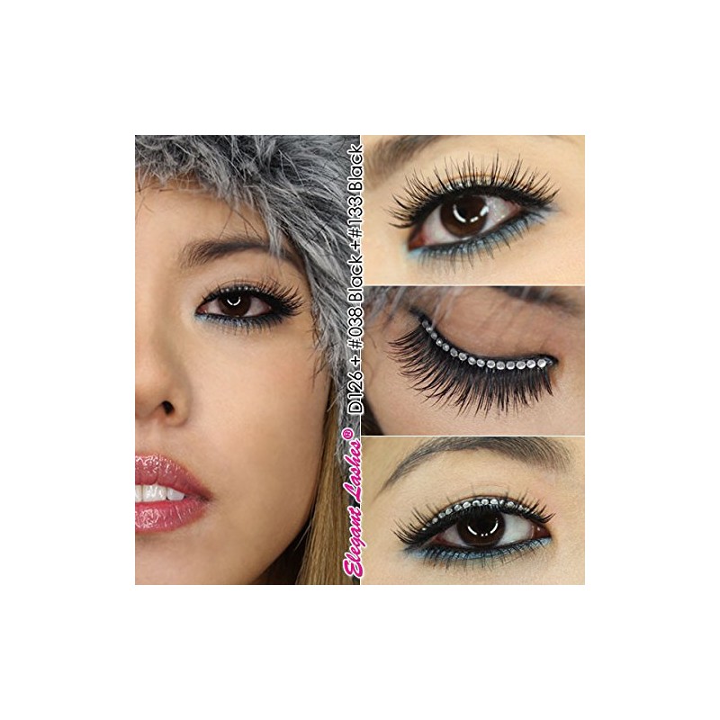 Elegant Lashes #133 Black 100% Human Hair False Under Eyelashes