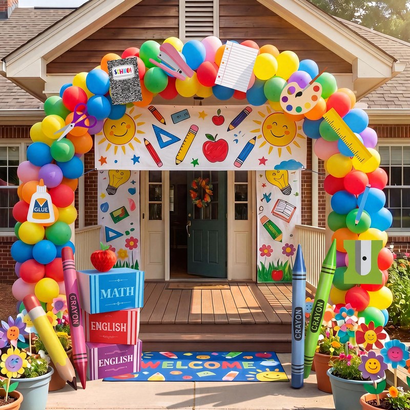 MiniInflat 18 Pcs Back to School Party Decorations Set Multicolor