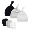 Durio Newborn Baby Hat and Gloves Set Knot Beanie Hat