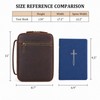 WSJSKMWQ Full Grain Leather Bible Cover, Large Bible Case for