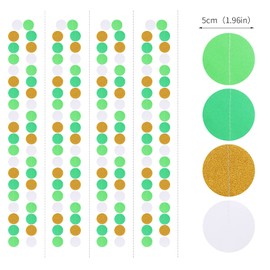 White Green Gold Paper Garland,52ft Safari Birthday Decorations Hanging Streamer Banner,Baby Bridal Shower Tropical Party Jungle Theme Party Supplies Wedding Backdrop Bunting Lasting Surprise