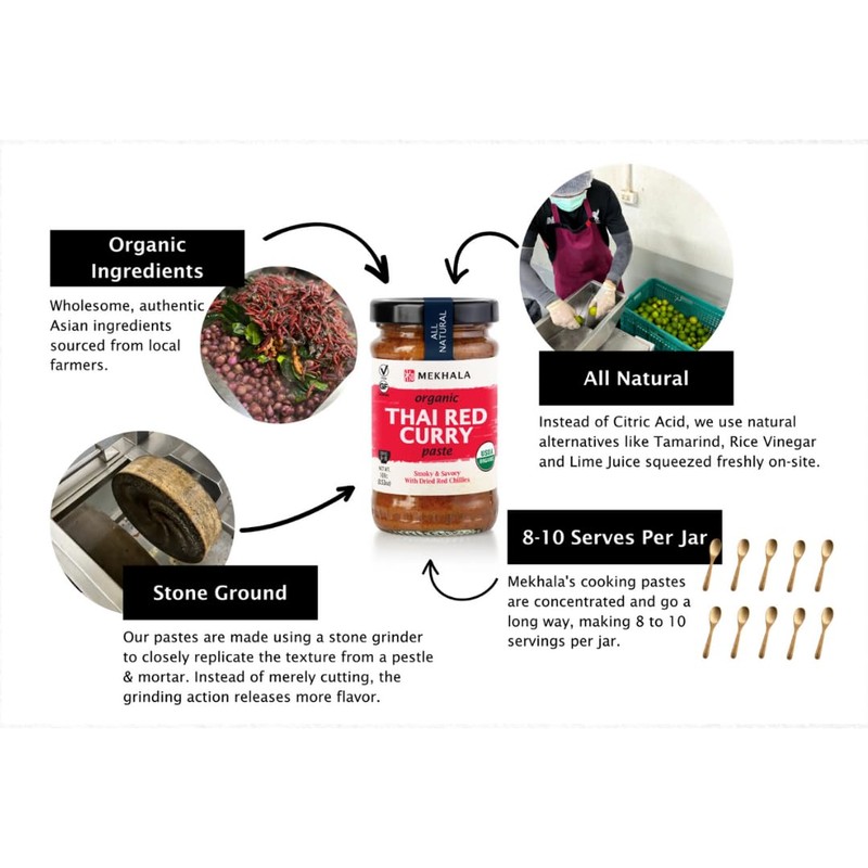 Mekhala Organic Thai Curry Cooking Paste Variety Pack Gluten-Free Vegan