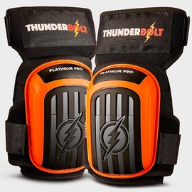 Thunderbolt Knee Pads for Men Construction Knee Pads for Work for Men and Women with Double Gel for Gardening Flooring Roofing Heavy Duty with Extra Thick Foam and Strong Adjustable Non-Slip Straps