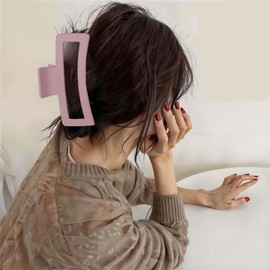 3 PCS Hair Clips for Women, Large Claw Clips, Plastic Square Hair Clip, Suitable for Thick Hair, Large Strong-Hold Claws for Styling, 13 centimeter Clip,Suitable Women Children(Yellow Grey Purple)