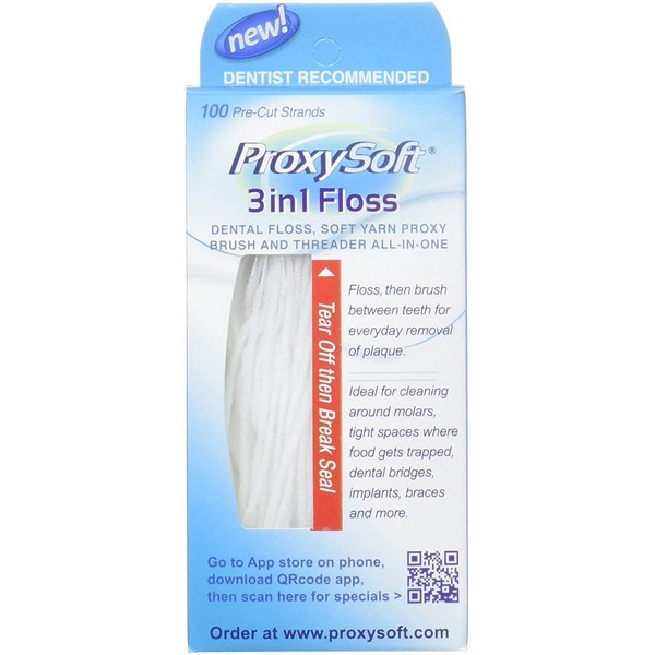 ProxiSoft 3 in 1 Floss 100 Pieces x 5 Packs (Formerly Product Name: Thornton Super Floss 3 in 1)