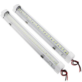 Hsthe Sea 2 PCS LED Interior Light Strip Interior Lighting 72 LEDs 12 V White Light Strip with On/Off Switch for Car Motorhome Truck Van Kitchen Wardrobe