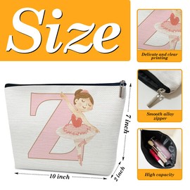 Dancer Gifts Makeup Cosmetic Bag For Daughter, Adorable Sister Dance Recital Gift, Big Sister Gift for Girl, Inspirational Dance Competition Gift, Dance Lover Gift Dancer Gift for Women, Letter Z