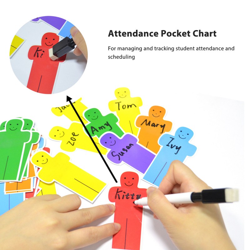 Attendance Pocket Chart with Large Cards Daily Schedule Classroom Management