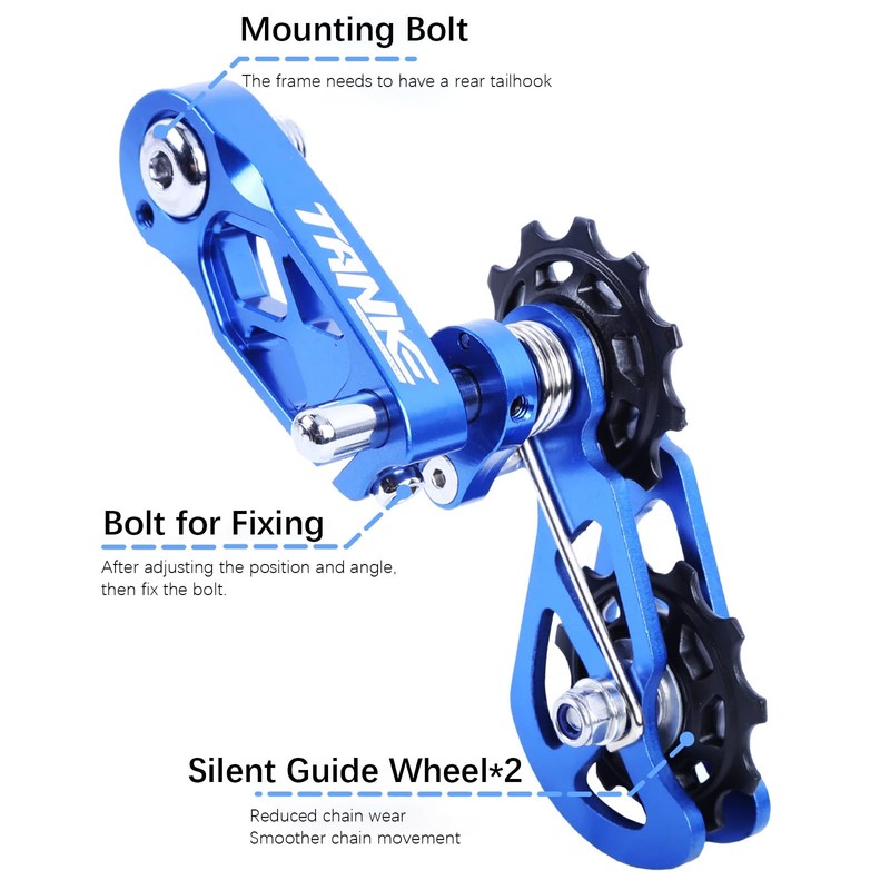 CooMeng Ultra-Smooth Single-Speed Chain Tensioner with Adjustable Tension and Dual