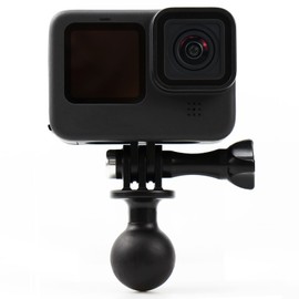 QKOO Ball Mount for GoPro Hero 13 12 11 10 9 8 7 6 5 4 3+ 3 Black 2018 Max Session Fusion, Osmo Action, AKASO, SJCAM Camera - Ball Head Mount Adapter (1-Inch Diameter Ball) with Thumb Screw