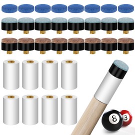 Bettoor 13mm Pool Cue Tips-3 Types Pool Cue Tips Replacement Kit, 24PCS