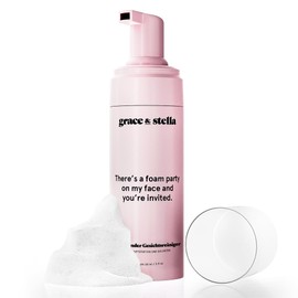 grace & stella - Cleansing Foam Face, Sensitive Skin Facial Cleansing and Make-Up Wash Gel, Moisturising Facial Cleansing Foam, Cleansing Foam for Dry Skin, Vegan [60 ml]
