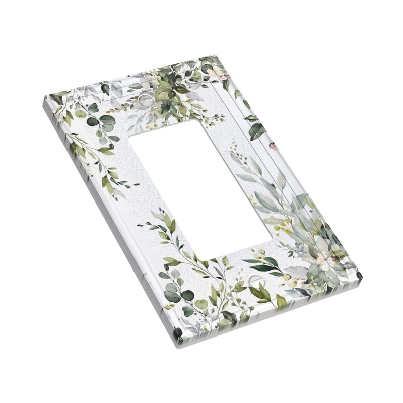 Sage Green Eucalyptus Leaves 1 Gang Single Rocker Decorative Light