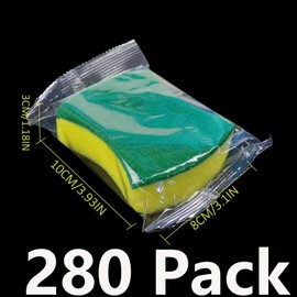 Kheoxusa 280 Pack Individually Wrapped Sponges,Sponge Individually Wrapped,Individually Wrapped Kitchen Sponges for Home Kitchen Scrub Dish Dishes Dishwashing Cleaning Wash Non Scratch Bulk Sink-Waist