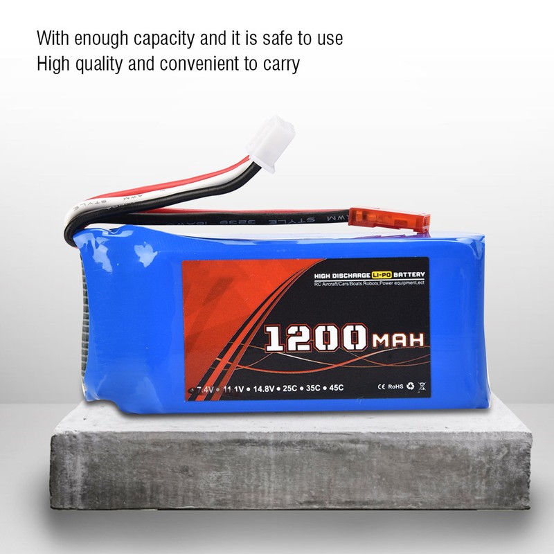 ENGPOW 7.4V 1200mAh 30C JST Plug Rechargeable LiPo Battery for