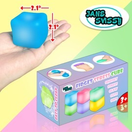 2Pcs Stress Cube Glow in The Dark Toys,Stress Balls for Adults Kids,Squishy Fidget Toys with Super Solid Squishy,Sensory Toy,Ice Cube Toy,High Density Squeeze Balls(Blue + Purple)
