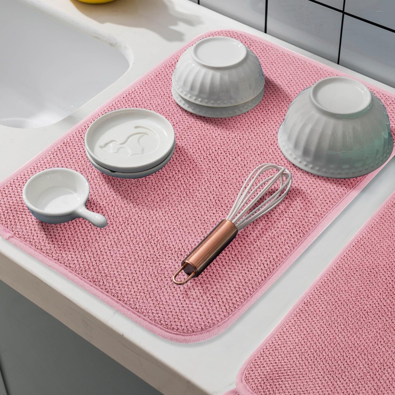 GeeRic Microfiber Dish Drying Mat, Super Absorbent Kitchen Dish Drying