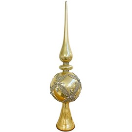 ShiShi Christmas Tree Topper Glass 33 cm Gold Silver