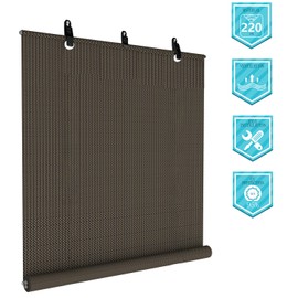 Coarbor Outdoor Roll up Shades Blinds for Porch Patio Shade Exterior Roller Shade Privacy Shade Screen for Deck Pergola Gazebo Brown 4'W x 6'H