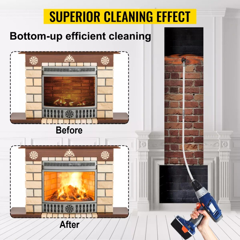 Vevor Kit De Barrido De Chimenea Cepillo Para Polvo 9m