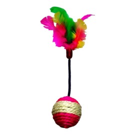uguete Pelota Con Plumas Para Gato Fancy Pets De Cuerda 4 Cm Estimula Instinto De Caza Ayuda A Reducir Aburrimiento Estrés Y Ansiedad Favorece El Jueg