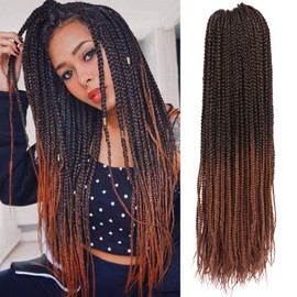 7 Packs 26 Inch Goddess Box Braids Crochet Hair Prelooped Crochet Hair Crochet Braids box braid crochet hair crochet braids hair for black women Jumpo Braiding Hair (26 Inch 7 Packs, #1B/30)