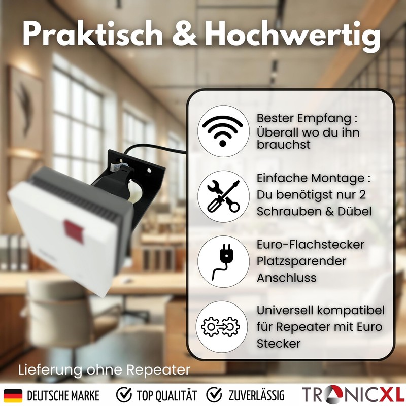 TronicXL Extension/Wall Mount for WLAN Repeater Compatible with Fritz Repeater