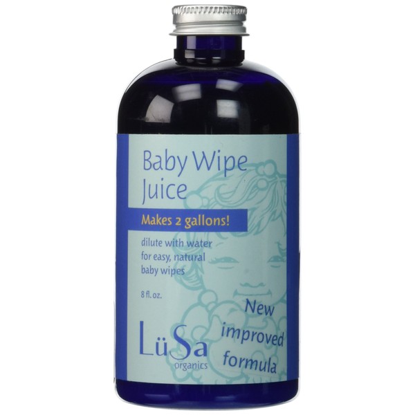 Lusa Organics Baby Wipe Juice - Certified Organic with Natural, Safe, and Gentle Ingredients - Locally Grown and Tested - Synthetic Fragrance and Preservative Free - 8 Ounces and Makes 2 Gallons