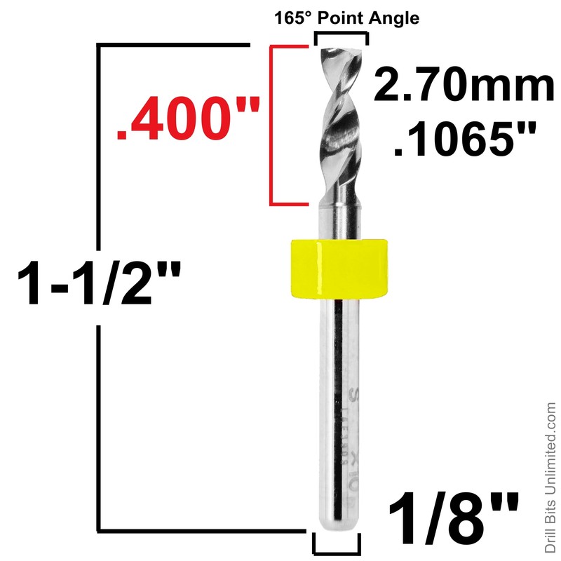 Carbide Drill Bits with 1/8" Shanks (Choose Your Size) for
