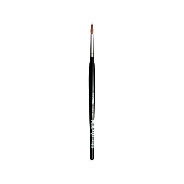 da Vinci Watercolor Series 36 Paint Brush, Round Russian Red Sable with Black Handle, Size 6